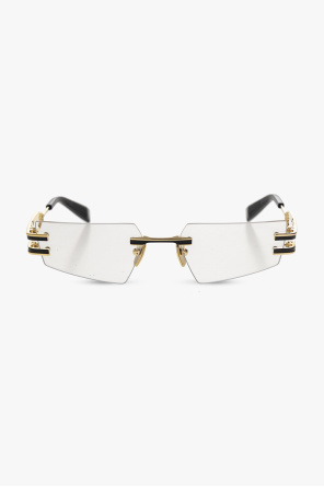 Gold 'Fixe' optical glasses Balmain - SchaferandweinerShops